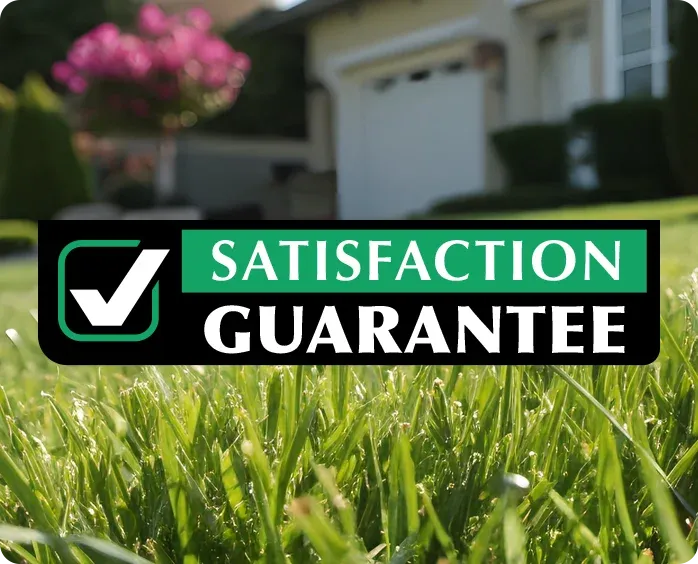 satisfaction guarantee badge and grass