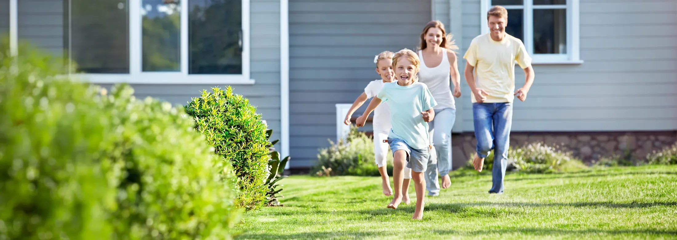 family running outside